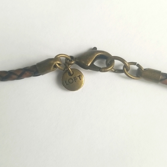 LOFT Necklace Gold, Brown and Leather - Picture 4 of 4